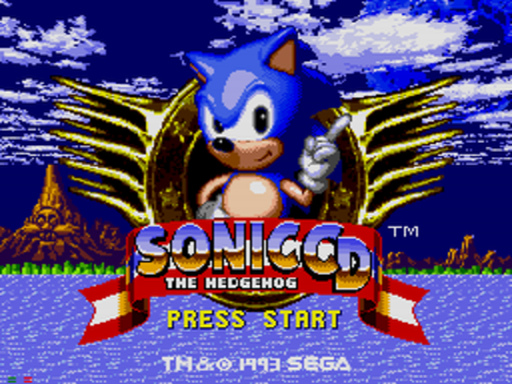 Sonic CD title screen for Sega CD